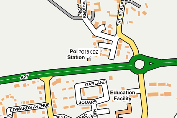 PO18 0DZ map - OS OpenMap – Local (Ordnance Survey)
