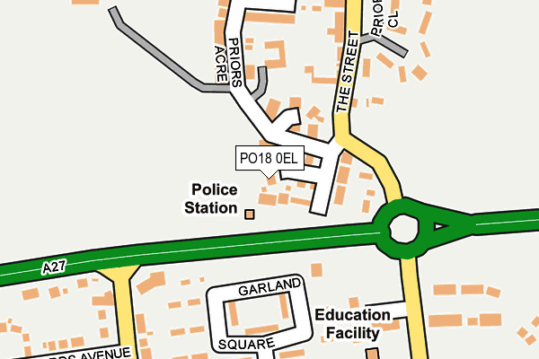 PO18 0EL map - OS OpenMap – Local (Ordnance Survey)