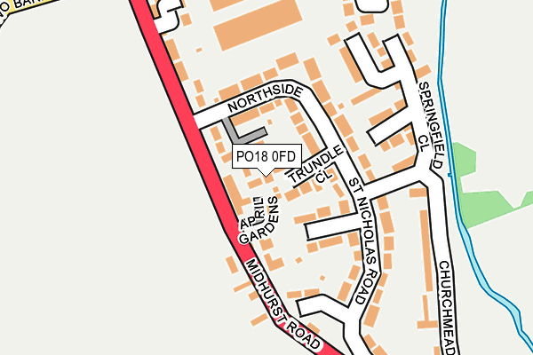 PO18 0FD map - OS OpenMap – Local (Ordnance Survey)