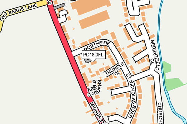 PO18 0FL map - OS OpenMap – Local (Ordnance Survey)