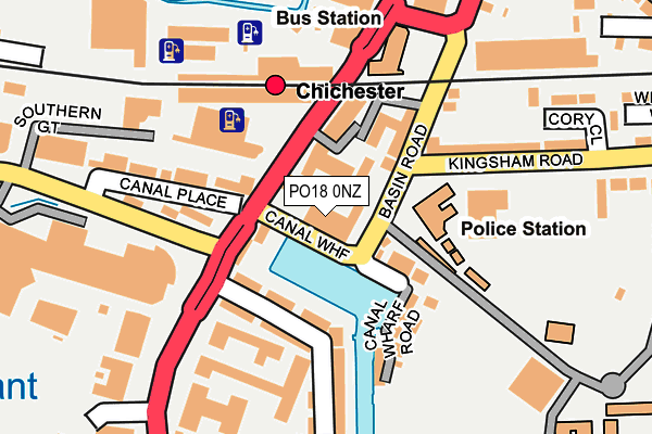 PO18 0NZ map - OS OpenMap – Local (Ordnance Survey)