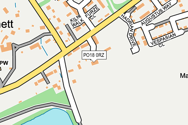 PO18 0RZ map - OS OpenMap – Local (Ordnance Survey)