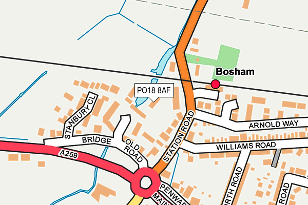 PO18 8AF map - OS OpenMap – Local (Ordnance Survey)