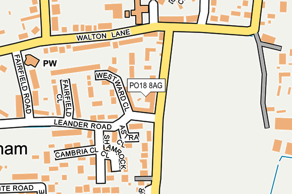 PO18 8AG map - OS OpenMap – Local (Ordnance Survey)