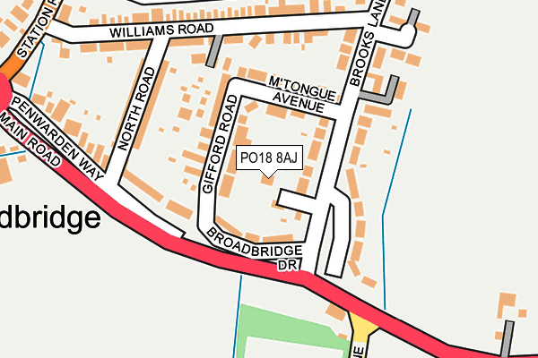 PO18 8AJ map - OS OpenMap – Local (Ordnance Survey)