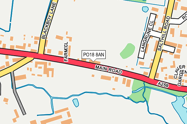 Map of THE BOSHAM CLINIC LIMITED at local scale