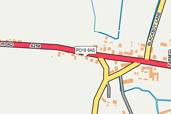 PO18 8AS map - OS OpenMap – Local (Ordnance Survey)