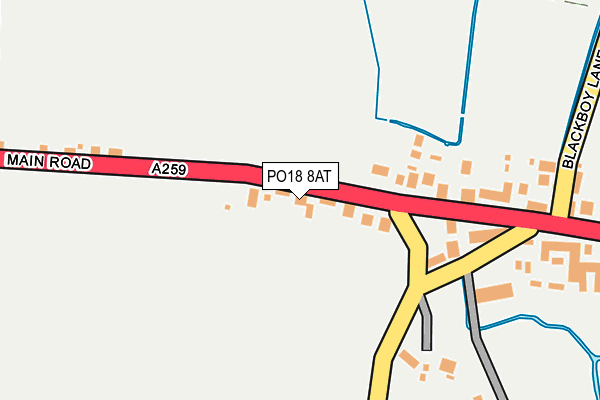 PO18 8AT map - OS OpenMap – Local (Ordnance Survey)