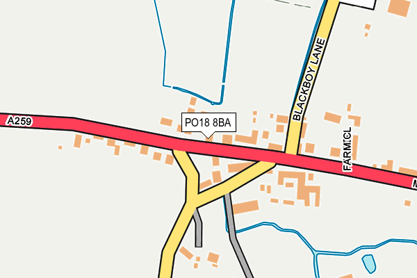 PO18 8BA map - OS OpenMap – Local (Ordnance Survey)