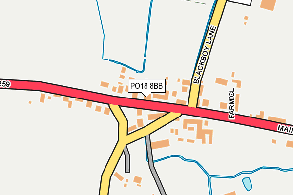 PO18 8BB map - OS OpenMap – Local (Ordnance Survey)
