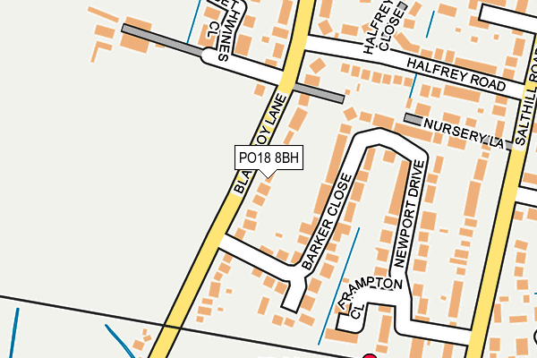 PO18 8BH map - OS OpenMap – Local (Ordnance Survey)