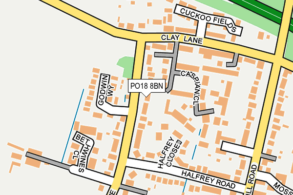PO18 8BN map - OS OpenMap – Local (Ordnance Survey)