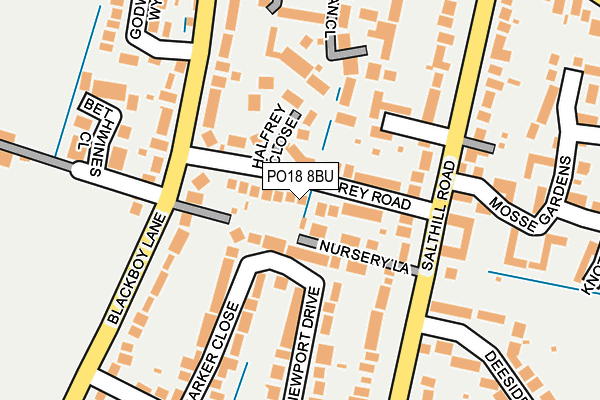 PO18 8BU map - OS OpenMap – Local (Ordnance Survey)