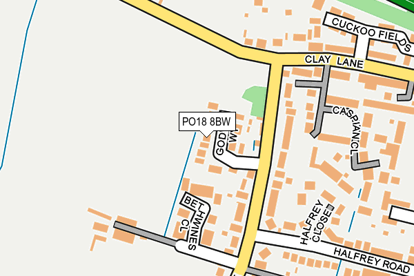 PO18 8BW map - OS OpenMap – Local (Ordnance Survey)