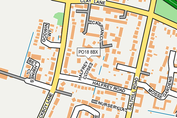 PO18 8BX map - OS OpenMap – Local (Ordnance Survey)