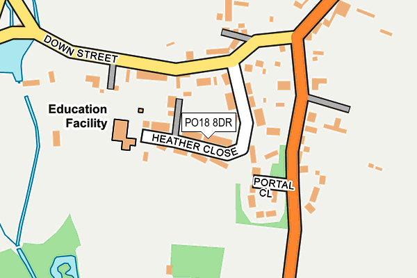 PO18 8DR map - OS OpenMap – Local (Ordnance Survey)