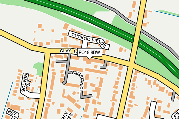 PO18 8DW map - OS OpenMap – Local (Ordnance Survey)