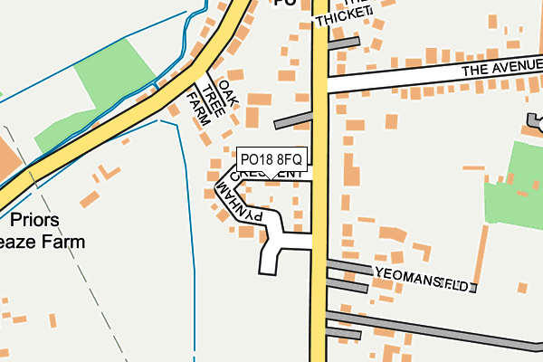 PO18 8FQ map - OS OpenMap – Local (Ordnance Survey)