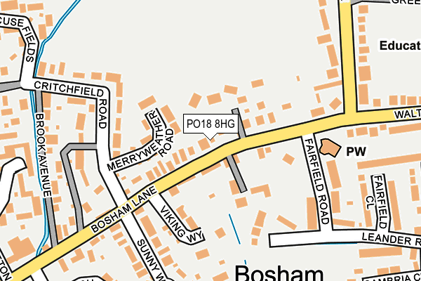 PO18 8HG map - OS OpenMap – Local (Ordnance Survey)