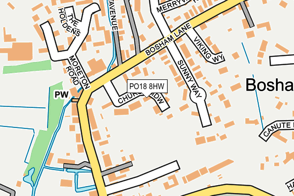 PO18 8HW map - OS OpenMap – Local (Ordnance Survey)