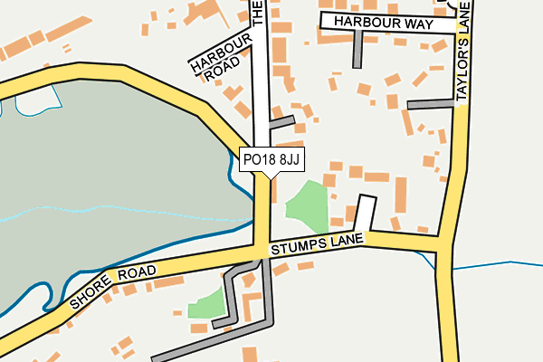 PO18 8JJ map - OS OpenMap – Local (Ordnance Survey)
