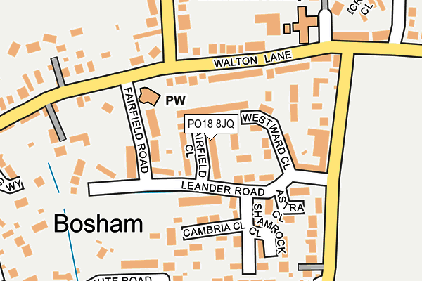 PO18 8JQ map - OS OpenMap – Local (Ordnance Survey)