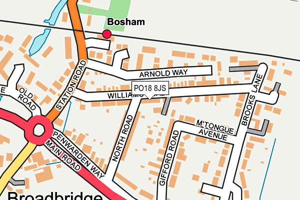 PO18 8JS map - OS OpenMap – Local (Ordnance Survey)