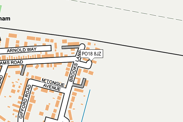 PO18 8JZ map - OS OpenMap – Local (Ordnance Survey)