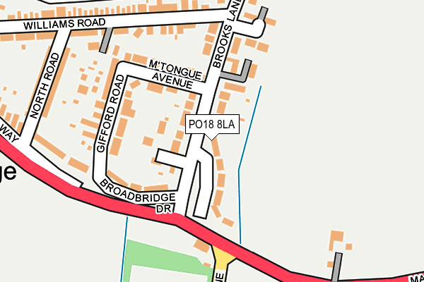 PO18 8LA map - OS OpenMap – Local (Ordnance Survey)