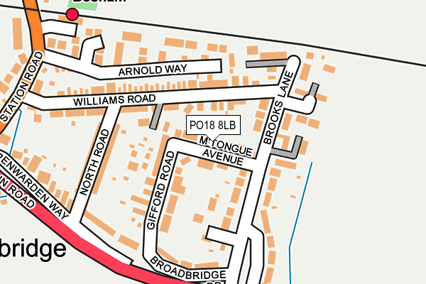 PO18 8LB map - OS OpenMap – Local (Ordnance Survey)