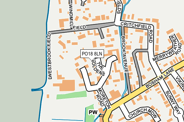 PO18 8LN map - OS OpenMap – Local (Ordnance Survey)