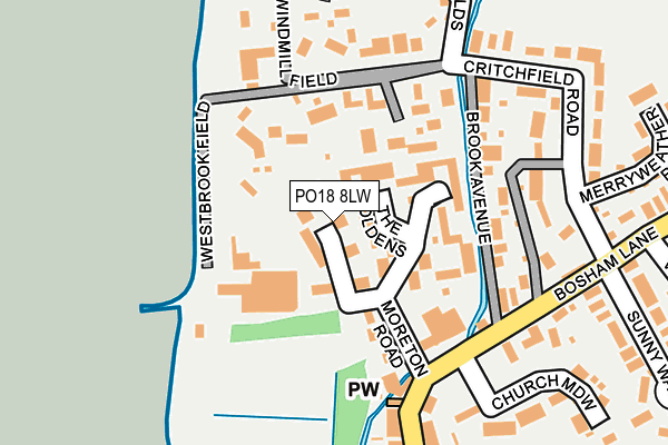PO18 8LW map - OS OpenMap – Local (Ordnance Survey)