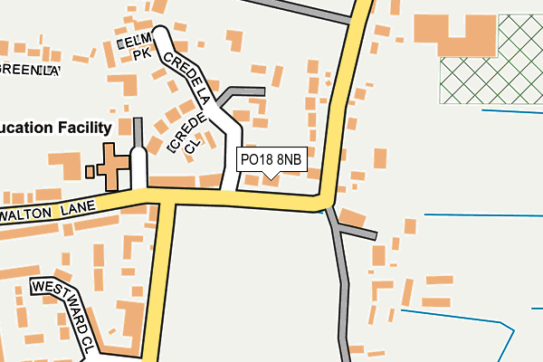 PO18 8NB map - OS OpenMap – Local (Ordnance Survey)