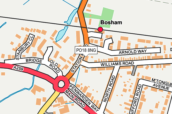 PO18 8NG map - OS OpenMap – Local (Ordnance Survey)