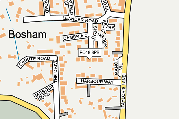 PO18 8PB map - OS OpenMap – Local (Ordnance Survey)