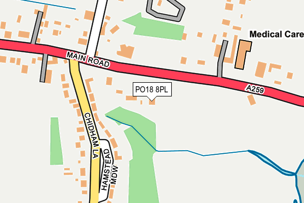 PO18 8PL map - OS OpenMap – Local (Ordnance Survey)