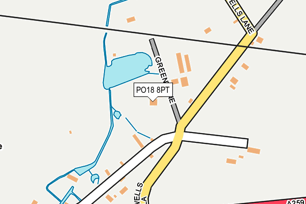 PO18 8PT map - OS OpenMap – Local (Ordnance Survey)