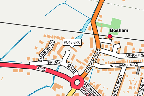 PO18 8PX map - OS OpenMap – Local (Ordnance Survey)