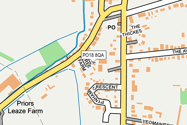 PO18 8QA map - OS OpenMap – Local (Ordnance Survey)