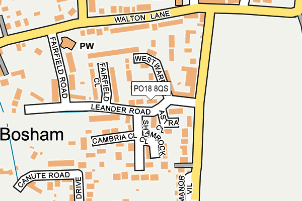 PO18 8QS map - OS OpenMap – Local (Ordnance Survey)