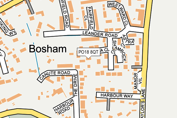 PO18 8QT map - OS OpenMap – Local (Ordnance Survey)