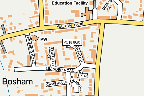 PO18 8QX map - OS OpenMap – Local (Ordnance Survey)