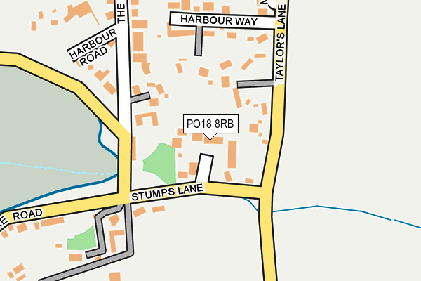 PO18 8RB map - OS OpenMap – Local (Ordnance Survey)