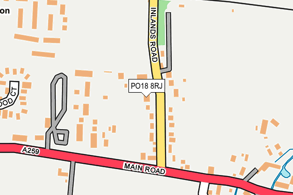 PO18 8RJ map - OS OpenMap – Local (Ordnance Survey)