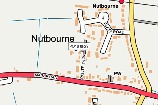 PO18 8RW map - OS OpenMap – Local (Ordnance Survey)