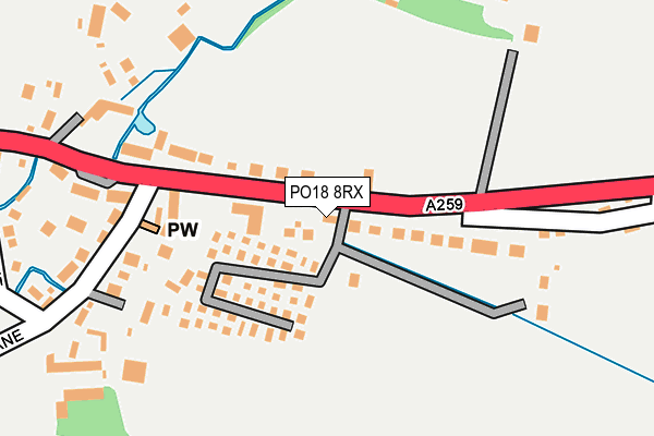 PO18 8RX map - OS OpenMap – Local (Ordnance Survey)