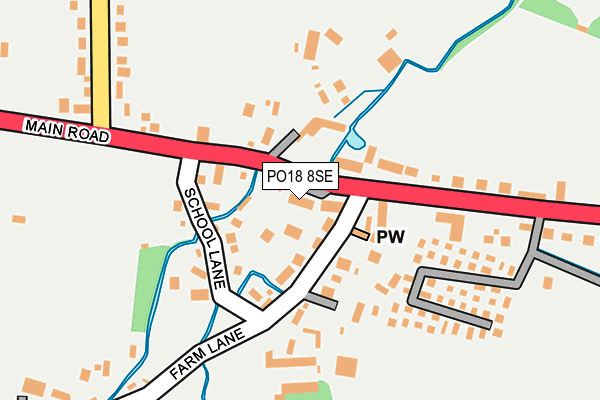 PO18 8SE map - OS OpenMap – Local (Ordnance Survey)