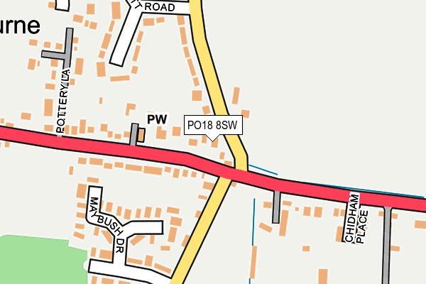 PO18 8SW map - OS OpenMap – Local (Ordnance Survey)