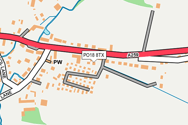 PO18 8TX map - OS OpenMap – Local (Ordnance Survey)
