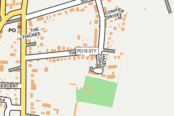PO18 8TY map - OS OpenMap – Local (Ordnance Survey)
